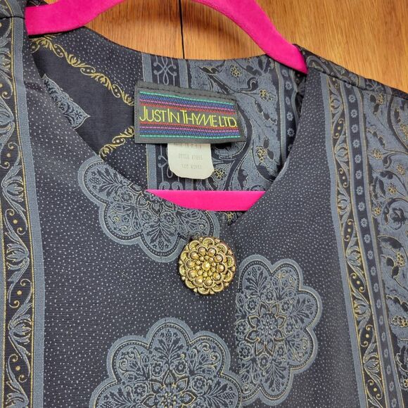 Vintage 80s/90s Black Ornate Printed Jacket / Blazer - Picture 5 of 8